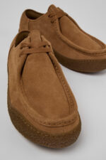 Peu Terreno Brown Suede Leather Shoes for Men.