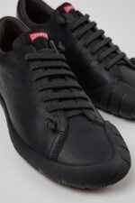 Peu Path+ Black Leather Shoes for Men.