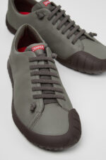 Peu Path+ Gray Leather Shoes for Men.