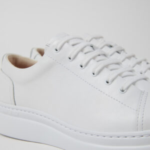 Runner Up White Leather Sneakers for Women.