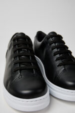 Runner Up Black Leather Sneakers for Women.