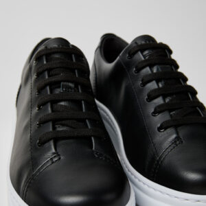 Runner Up Black Leather Sneakers for Women.