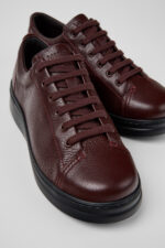 Runner Up Burgundy Leather Sneakers for Women.