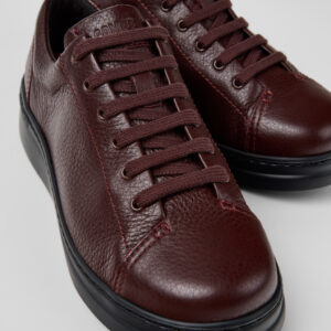 Runner Up Burgundy Leather Sneakers for Women.