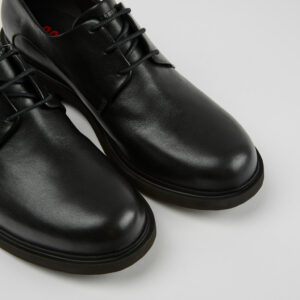 Neuman Black leather lace-up shoes for women