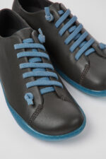 Peu Dark gray and blue leather shoes for women