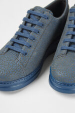 Runner Up Grey-blue leather sneakers