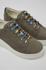 Runner Up Brown-gray nubuck sneakers for women