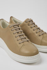 Runner Up Beige leather sneakers for women