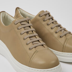 Runner Up Beige leather sneakers for women