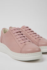 Runner Up Pink leather sneakers for women