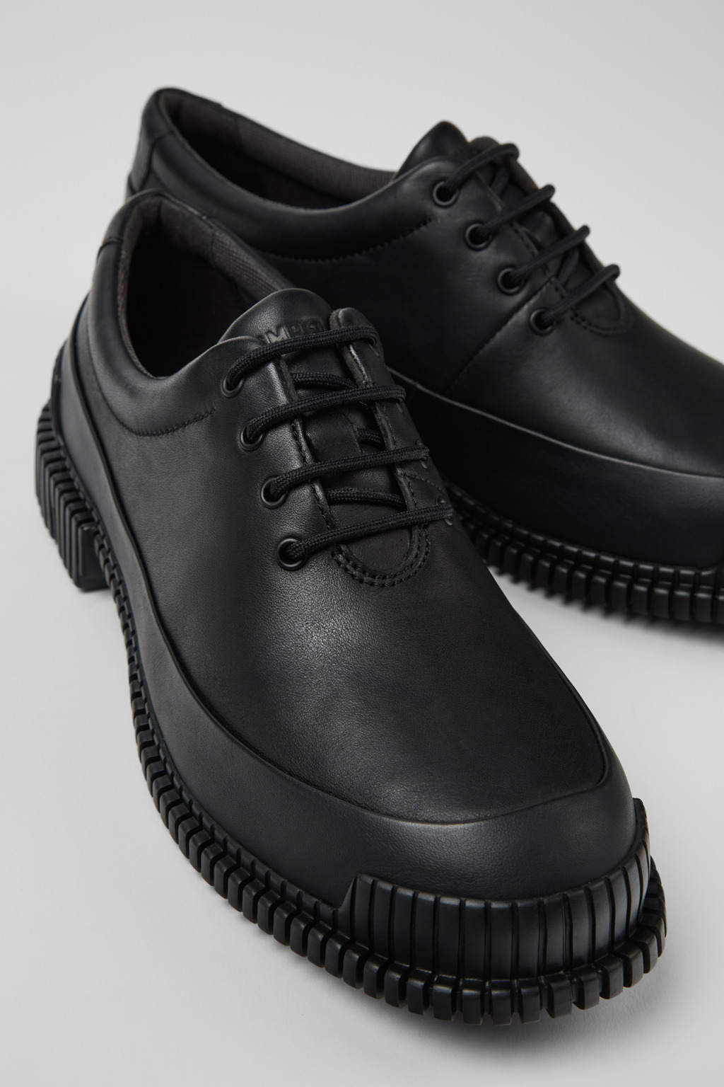 Pix Black Leather Shoes for Women.