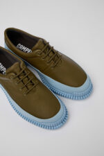 Pix Green and blue leather lace-up shoes