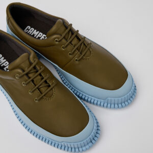Pix Green and blue leather lace-up shoes