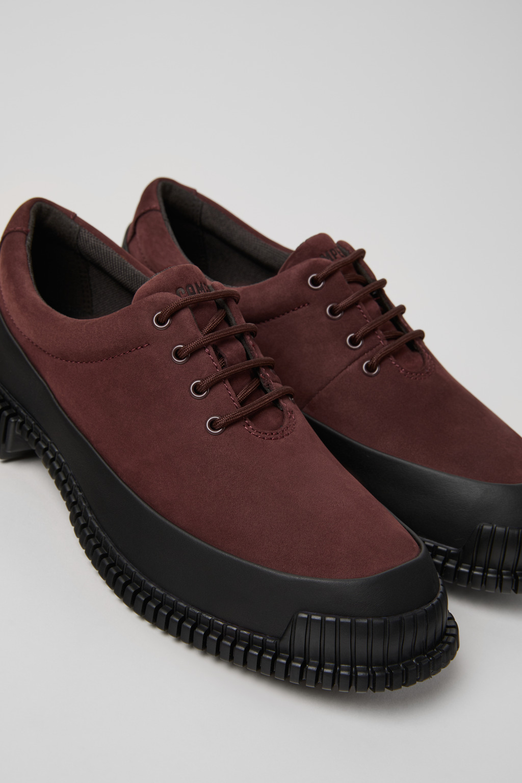 Pix Burgundy Nubuck and Leather Shoes for Women.