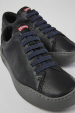 Peu Touring Black Leather Sneakers for Women.