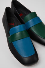Twins Gray Leather Ballerinas for Women.