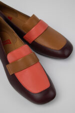 Twins Gray Leather Ballerinas for Women.