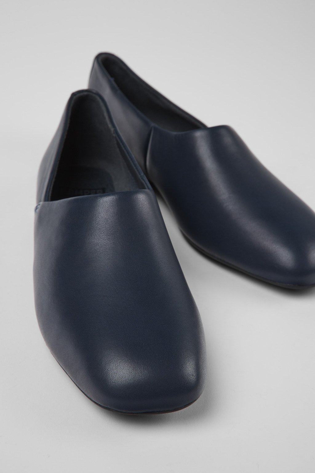 Casi Myra Blue leather ballerinas for women