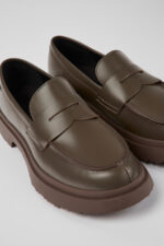Walden Brown leather loafers for women