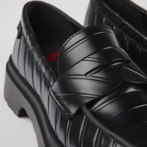 Twins Black leather loafers for women