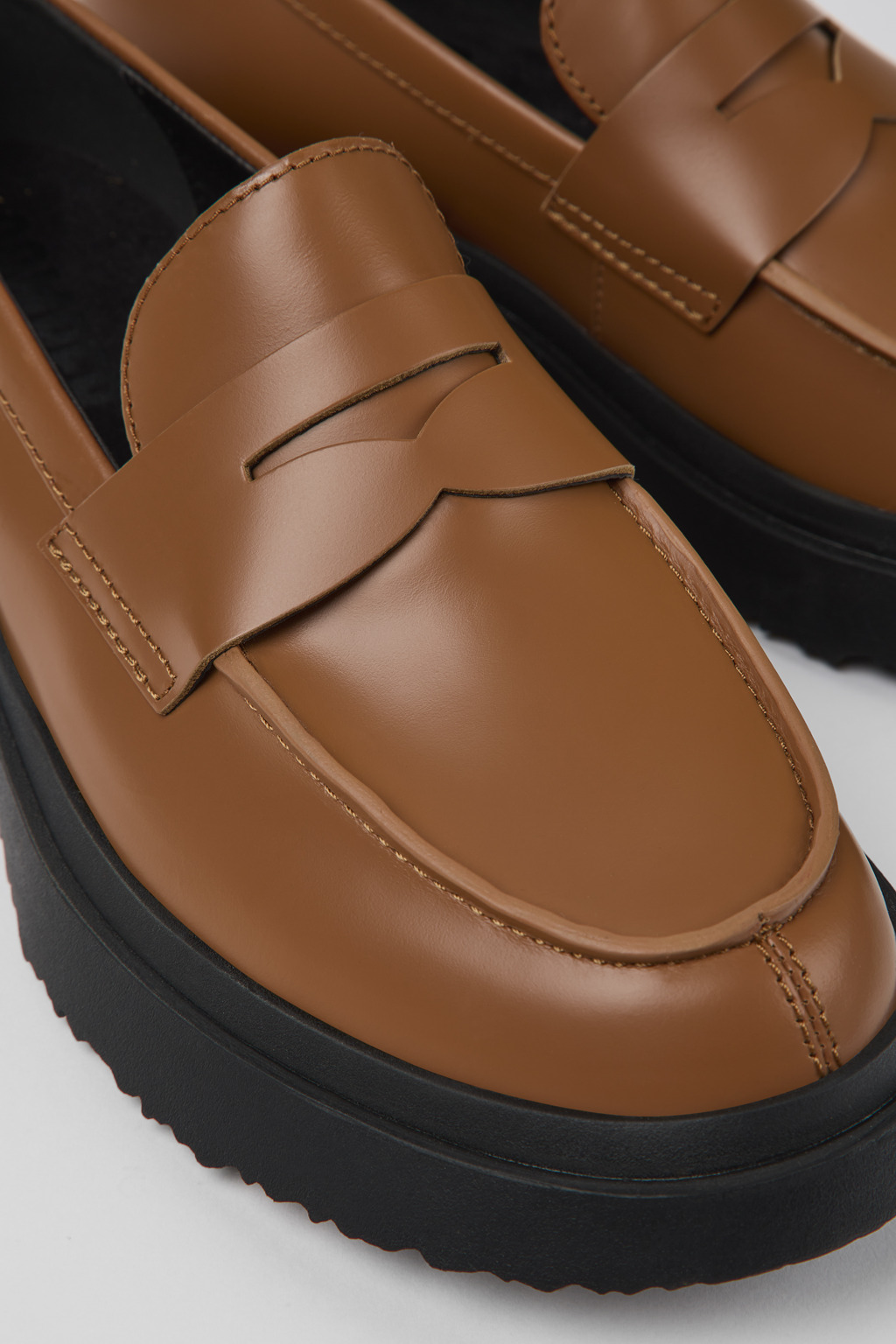 Walden Brown leather loafers for women