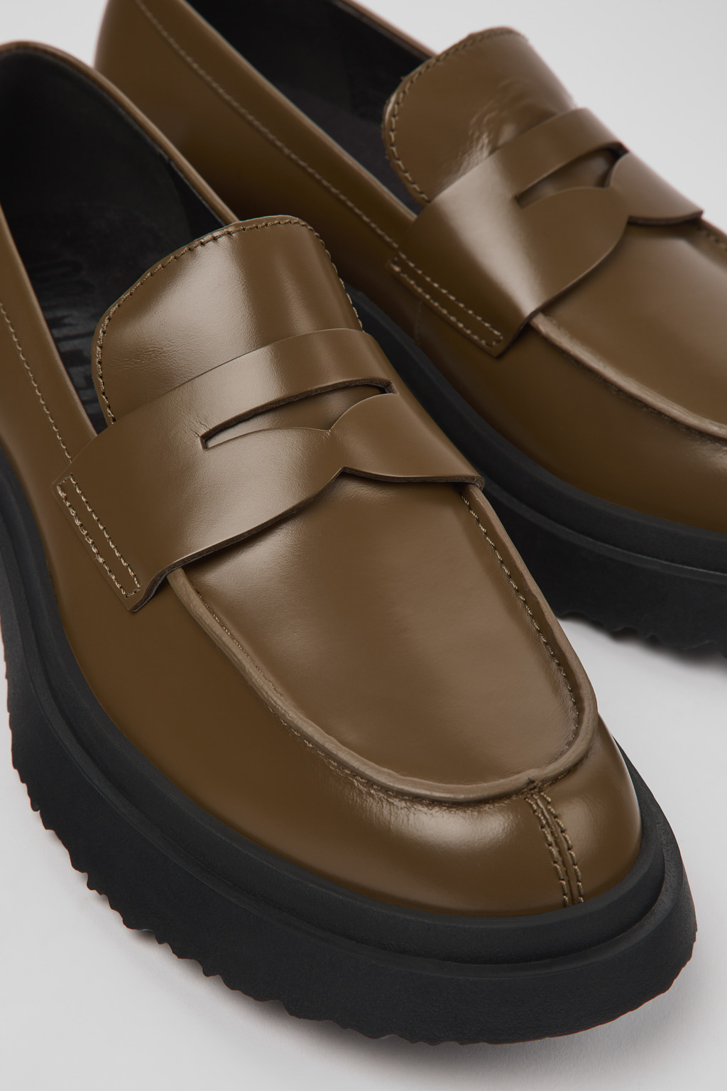 Walden Brown leather loafers for women