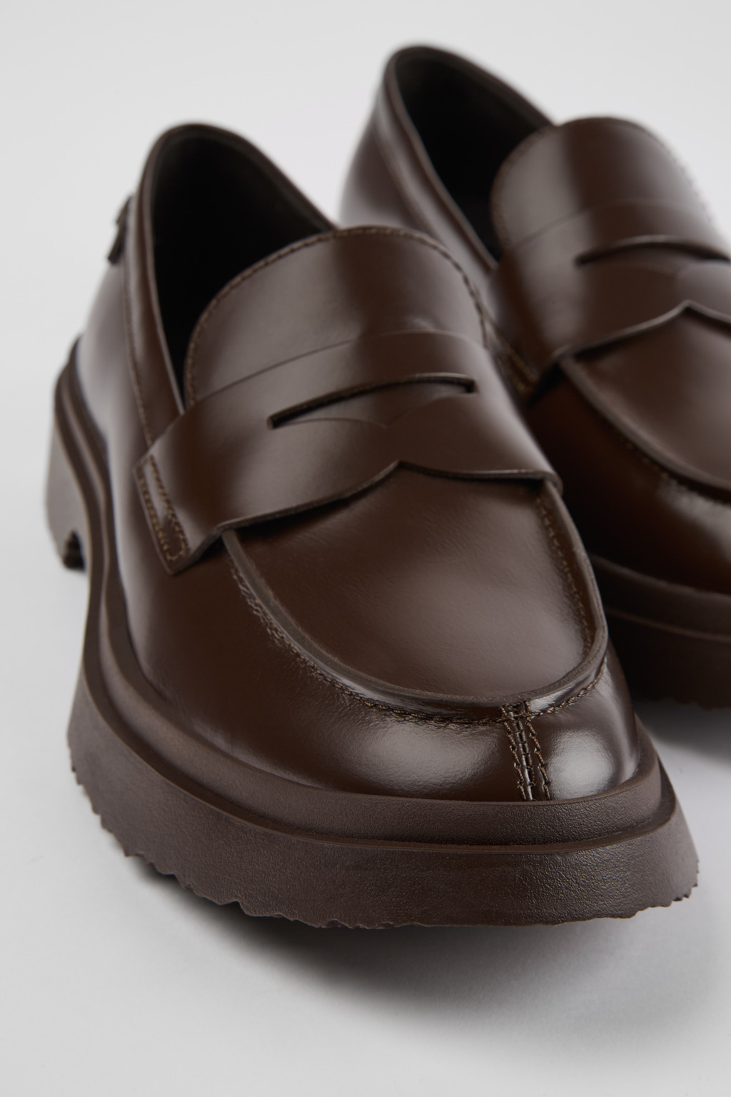 Walden Brown leather loafers for women