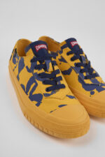 Camaleon Orange and blue recycled cotton sneakers for women