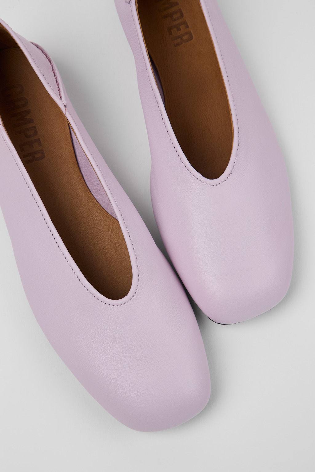 Casi Myra Purple leather ballerinas for women