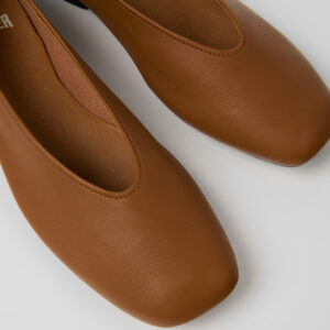Casi Myra Brown Leather Ballerinas for Women.