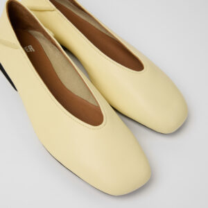 Casi Myra Yellow Leather Ballerinas for Women.