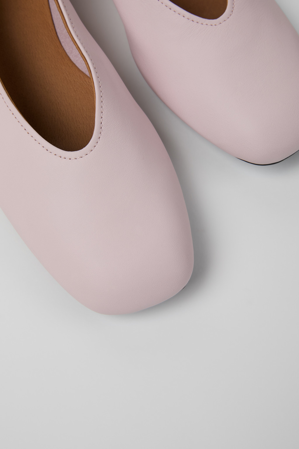 Casi Myra Pink Leather Ballerinas for Women.