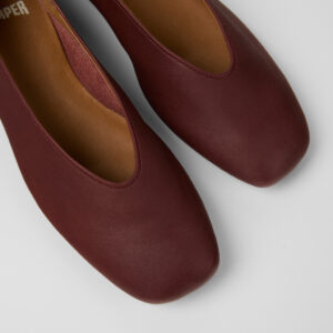 Casi Myra Burgundy Leather Ballerinas for Women.