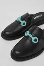 Twins Semiopen black leather shoes