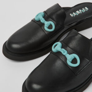 Twins Semiopen black leather shoes
