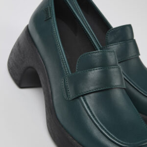 Thelma Green Leather Loafer for Women