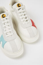 Twins White suede and leather sneakers