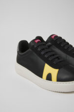Twins Black leather and nubuck sneakers for women