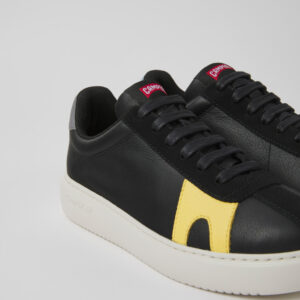 Twins Black leather and nubuck sneakers for women