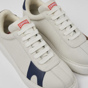 Twins White non-dyed leather sneakers for women