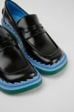 Taylor Black, blue, and green leather loafers for women