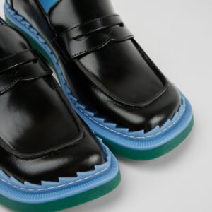 Taylor Black, blue, and green leather loafers for women
