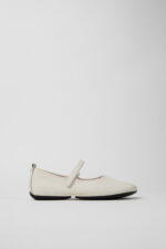 Right Nina White Leather Ballerinas for Women.