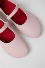 Right Nina Pink Leather Ballerinas for Women.