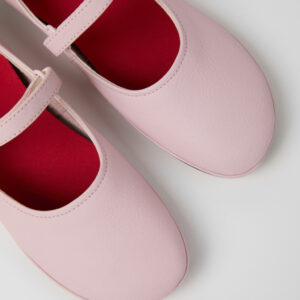 Right Nina Pink Leather Ballerinas for Women.