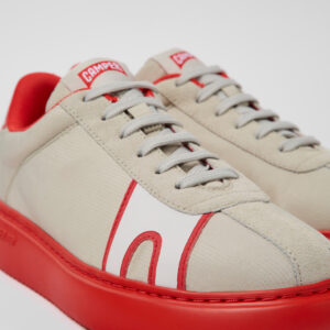 Runner K21 Gray and red textile and nubuck sneakers for women