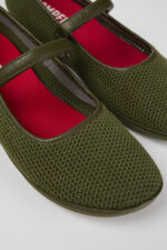 Right Green Textile/Leather Ballerina for Women