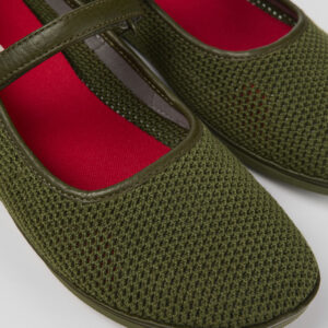 Right Green Textile/Leather Ballerina for Women