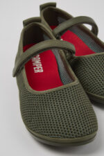 Right Green TENCEL Lyocell and Leather Moccasin Ballerinas for Women.